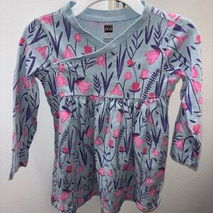 Tea Collection Kids Long Sleeve Top - Pink and Purple Floral